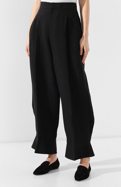 Льняные брюки YOHJI YAMAMOTO черного цвета по цене 47400 руб., арт. YZ-P45-330, фото 3 Льняные брюки YOHJI YAMAMOTO, арт. YZ-P45-330, фото 3