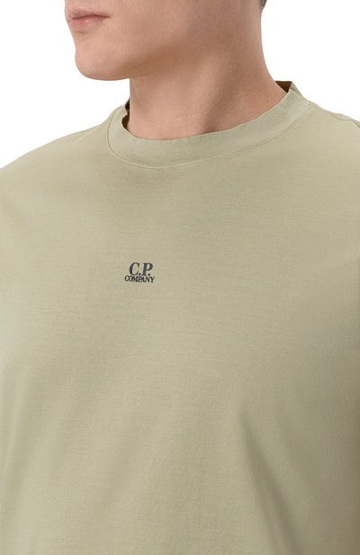 Хлопковая футболка C.P. COMPANY хаки цвета по цене 17750 руб., арт. 20CMTS114A/006374G, фото 5 Хлопковая футболка C.P. COMPANY, арт. 20CMTS114A/006374G, фото 5