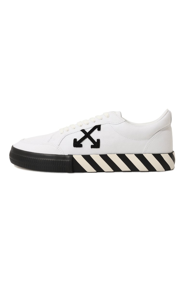 Мужские текстильные кеды vulcanized OFF-WHITE черно-белого цвета, арт. 0MIA085C99FAB006 | Фото 4 (Материал внешний: Текстиль; Материал сплава: Проставлено; Стили: Классический; Материал утеплителя: Без утеплителя; Подошва: Массивная; Драгоценные камни: Проставлено)