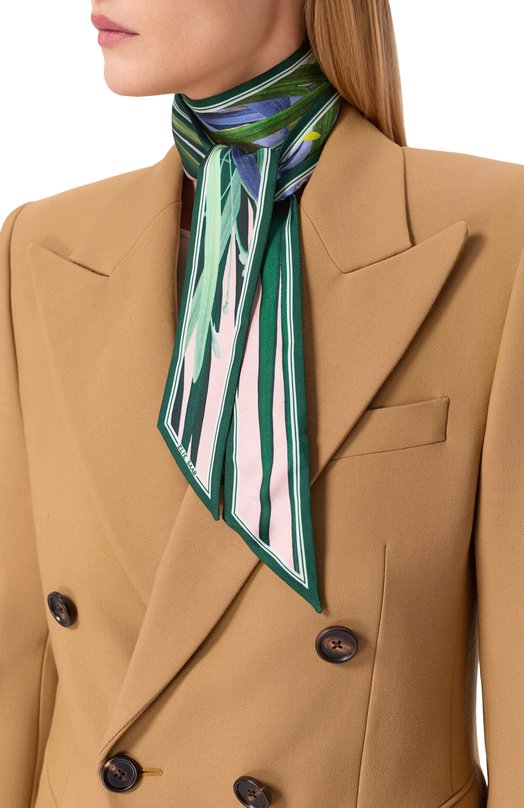 Шелковый шарф-твилли Elie Saab 710009234 Зелёный  710009234 Фото 2