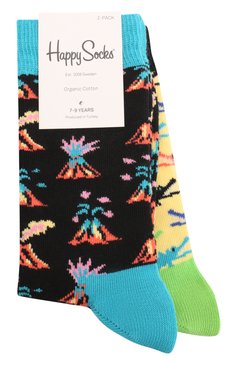 Детские комплект из 2 пар носков HAPPY SOCKS разноцветного цвета, арт. KVLC02 | Фото 1 (Материал: Текстиль, Хлопок; Материал сплава: Проставлено; Нос: Не проставлено)