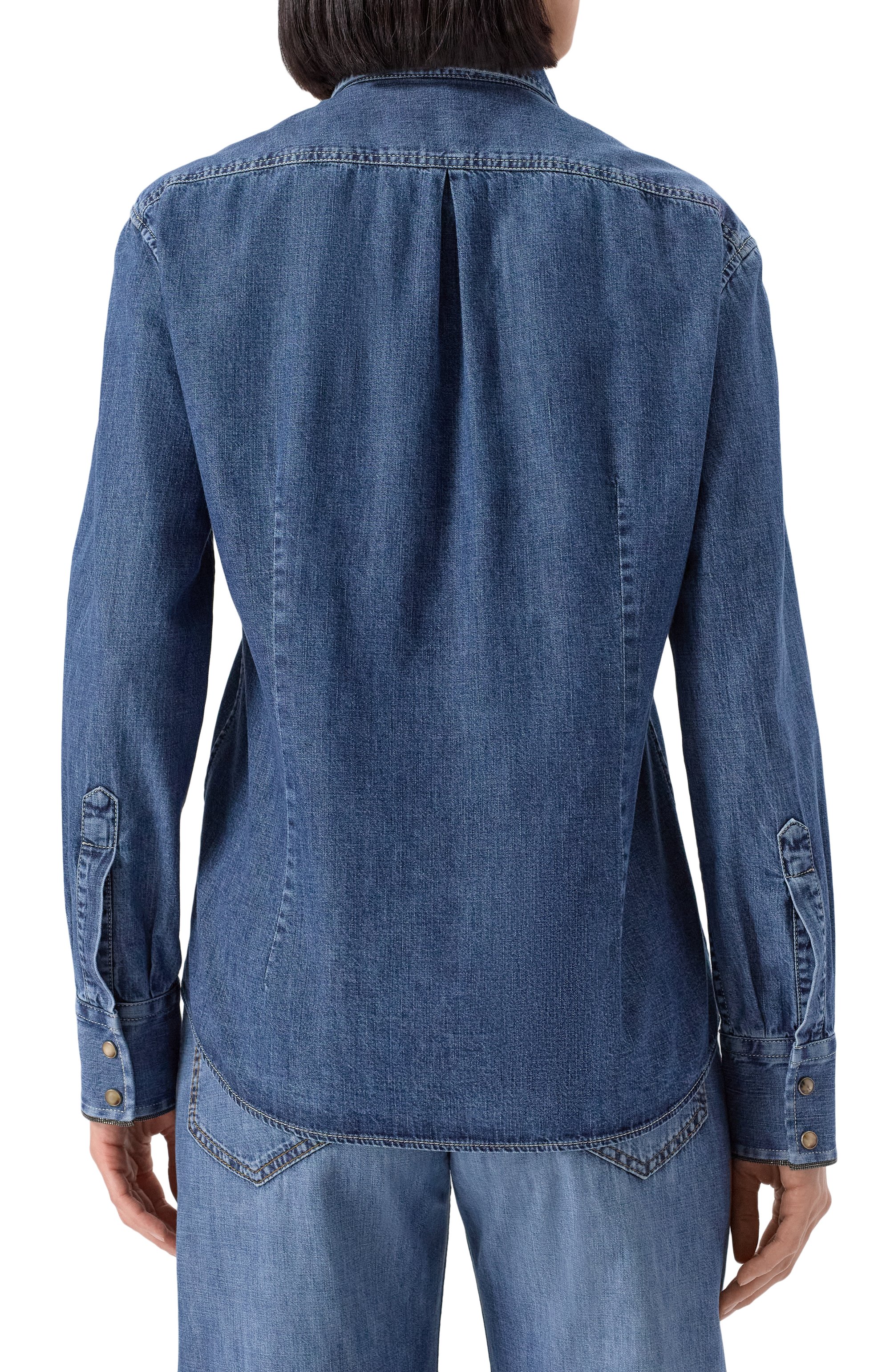 Джинсовая рубашка BRUNELLO CUCINELLI, арт. MH192NL626, фото 4