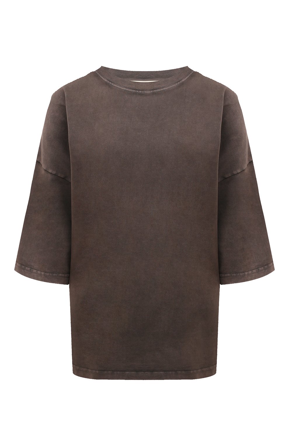 Хлопковая футболка LESYANEBO коричневого цвета по цене 12000 руб., арт. ICONIC/TS002, фото 1 Хлопковая футболка LESYANEBO, арт. ICONIC/TS002, фото 1