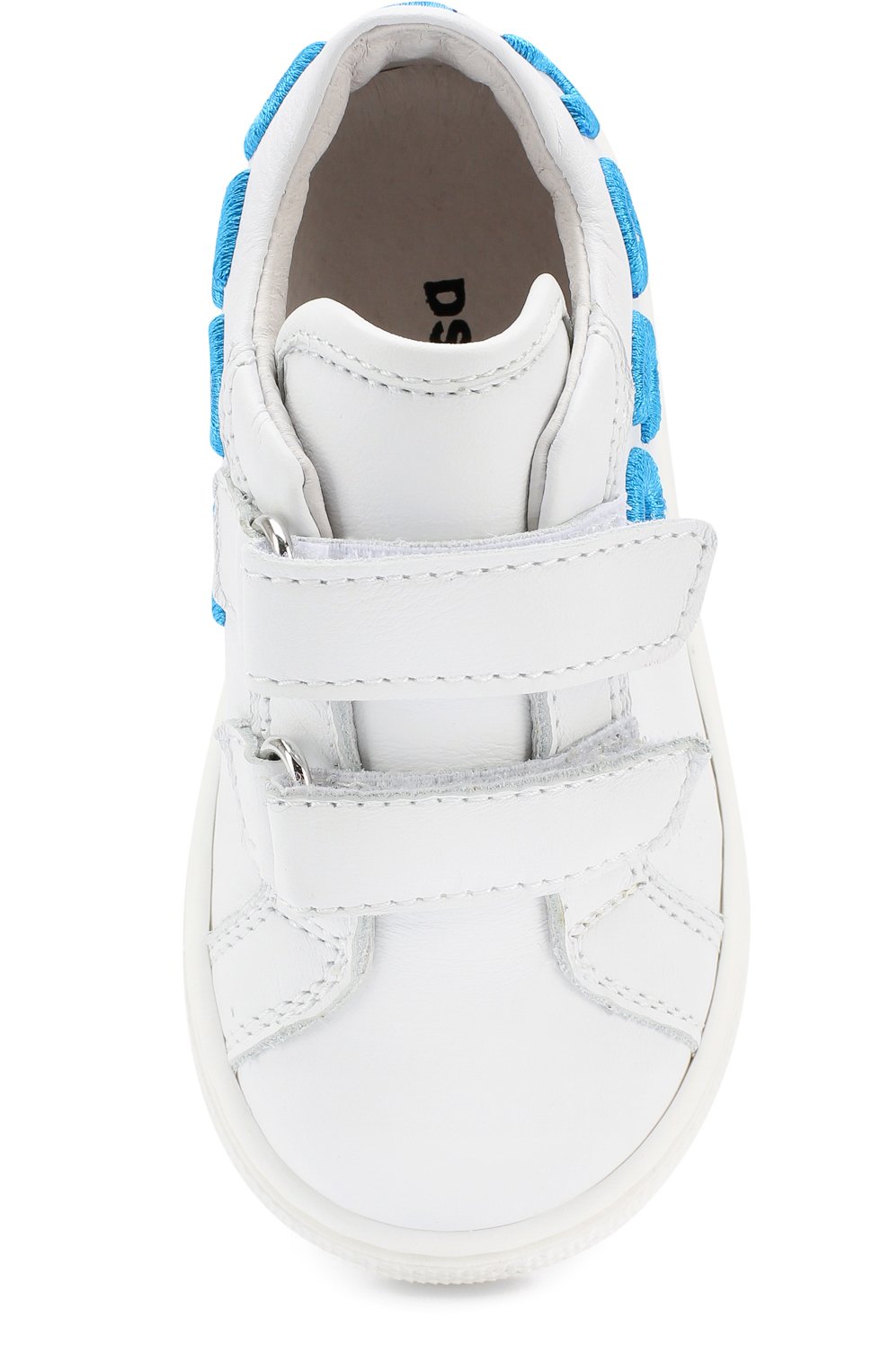 Кожаные кеды с застежками велькро и вышивкой DSQUARED2 белого цвета по цене 23300 руб., арт. 54097/16-27, фото 4 Кожаные кеды с застежками велькро и вышивкой DSQUARED2, арт. 54097/16-27, фото 4