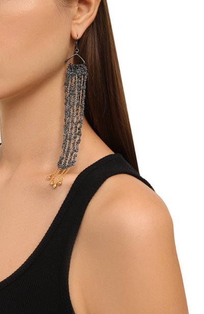 Серьги паутина жизни MIDGARD PARIS разноцветного цвета по цене 16000 руб., арт. 5637sg, фото 2 Серьги паутина жизни MIDGARD PARIS, арт. 5637sg, фото 2