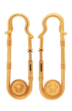Женские серьги medusa safety pin VERSACE золотого цвета, арт. DG2H080/DJMT | Фото 1 (Материал сплава: Проставлено; Нос: Не проставлено; Материал: Металл)
