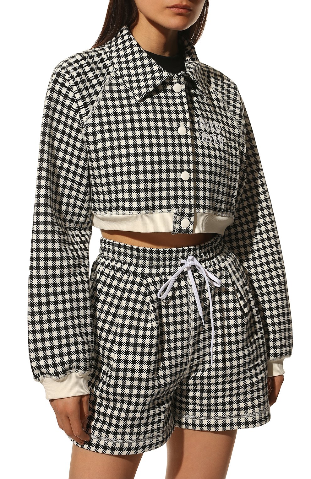 Хлопковая куртка MIU MIU черно-белого цвета по цене 155000 руб., арт. MJL819-10OP-F0967, фото 3 Хлопковая куртка MIU MIU, арт. MJL819-10OP-F0967, фото 3