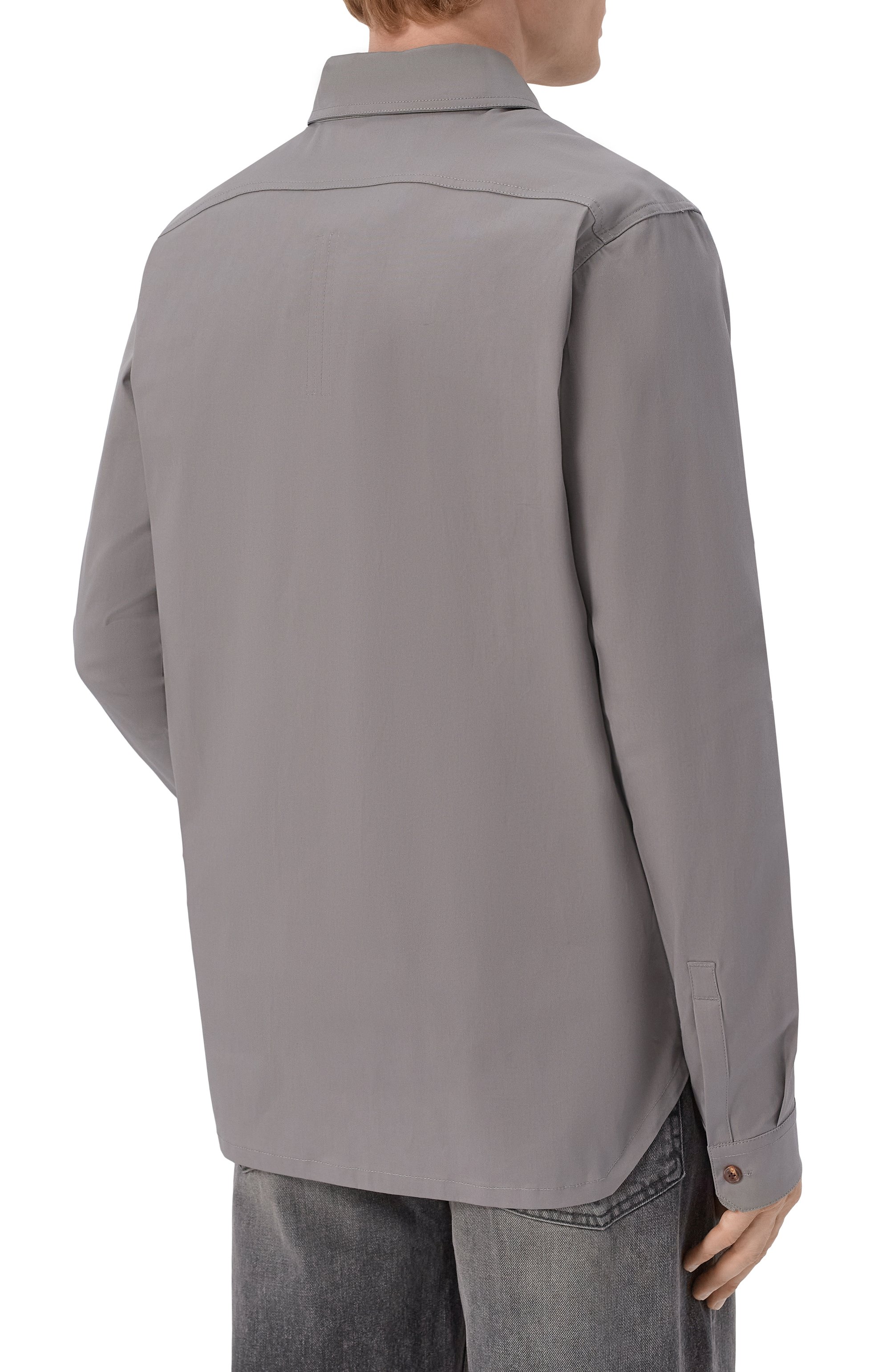 Хлопковая куртка-рубашка RICK OWENS, арт. RU02F4291/TE, фото 4