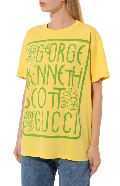 Хлопковая футболка gucci x ken scott GUCCI, арт. 615044 XJDBW, фото 3