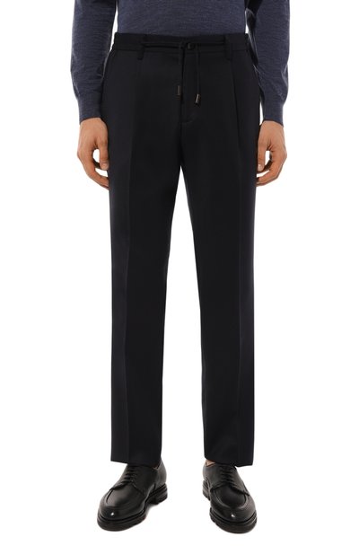 Шерстяные брюки L.B.M. 1911 темно-синего цвета по цене 38200 руб., арт. 8446/44564, фото 3 Шерстяные брюки L.B.M. 1911, арт. 8446/44564, фото 3