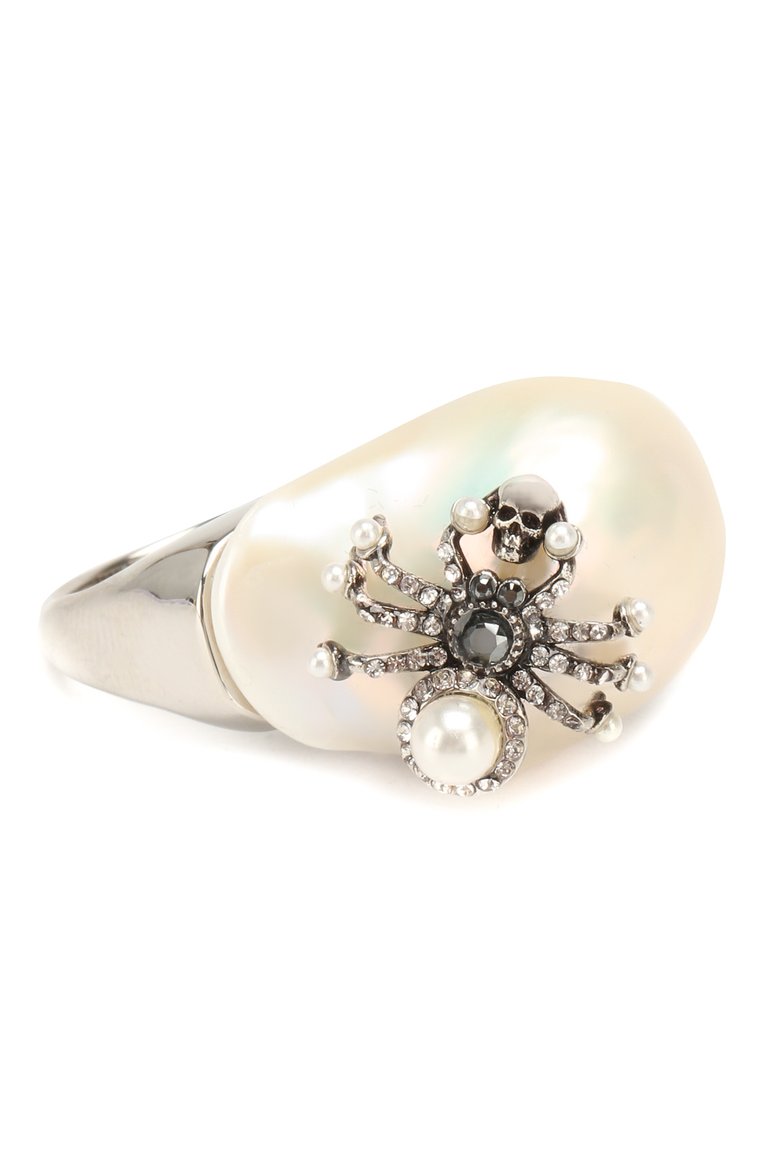 Женское кольцо ALEXANDER MCQUEEN серебряного цвета, арт. 582704/J160Y | Фото 1 (Статус проверки: Проверена категория, Проверено; Материал: Металл; Нос: Не �проставлено; Региональные ограничения белый список (Axapta Mercury): Не проставлено)