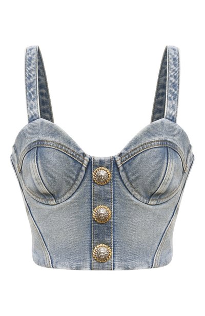 Женский джинсовый топ BALMAIN, арт. DF1AA345/DE53