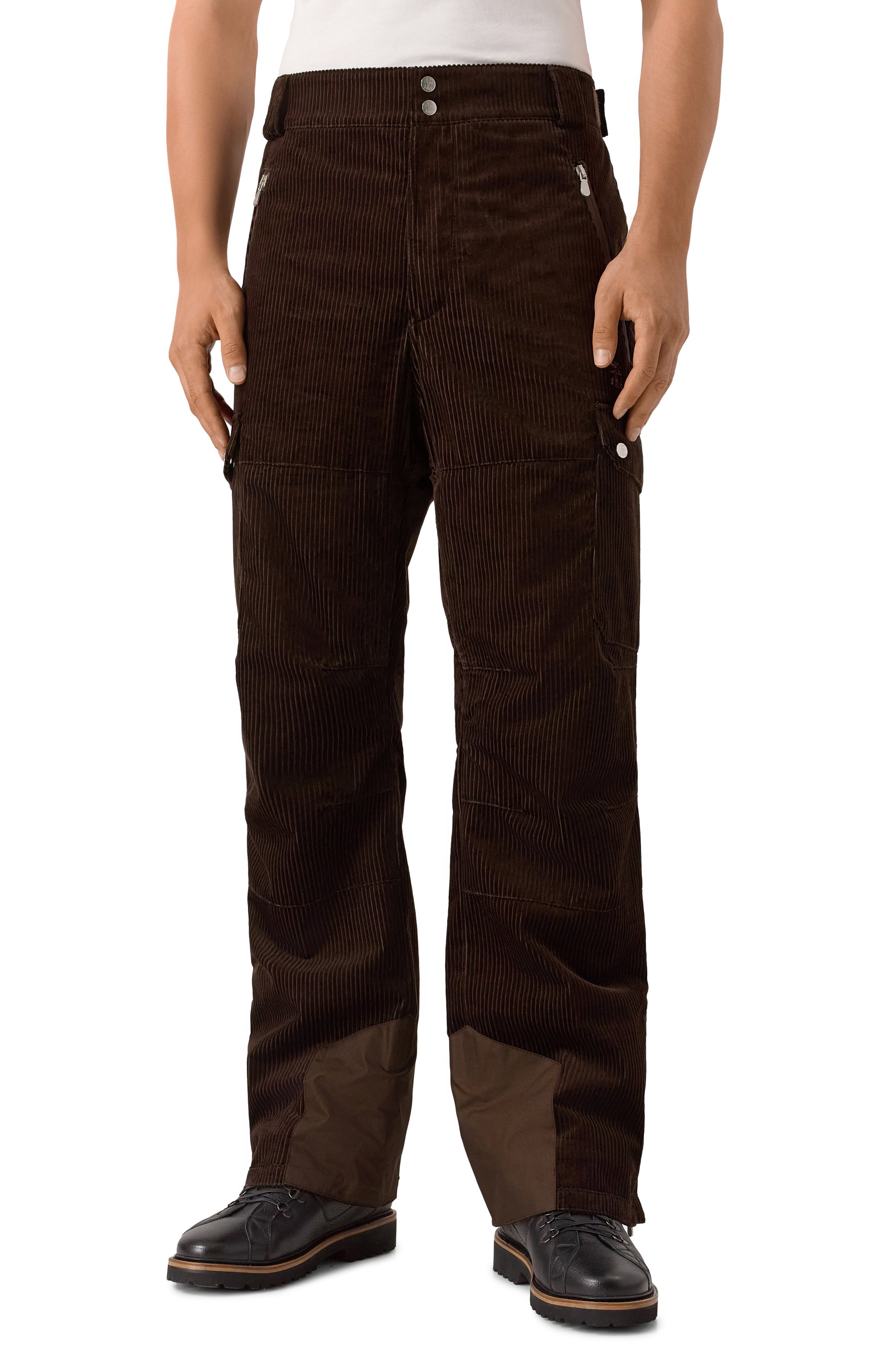 Вельветовые брюки-карго BRUNELLO CUCINELLI темно-коричневого цвета по цене 437500 руб., арт. MM180KP05, фото 3 Вельветовые брюки-карго BRUNELLO CUCINELLI, арт. MM180KP05, фото 3