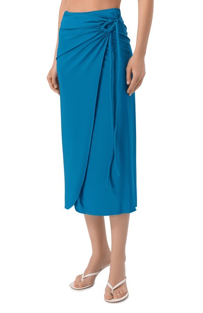 Юбка из вискозы MAX MARA бирюзового цвета по цене 30800 руб., арт. BCHAFOSO 261677101, фото 3 Юбка из вискозы MAX MARA, арт. BCHAFOSO 261677101, фото 3
