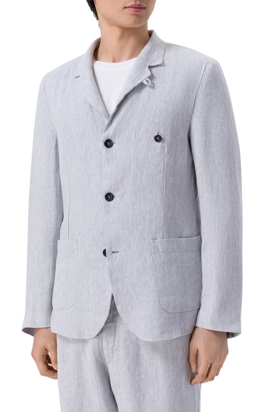 Льняной пиджак Hannes Roether J0P32PE.6048/ Серый  J0P32PE.6048/ Фото 3