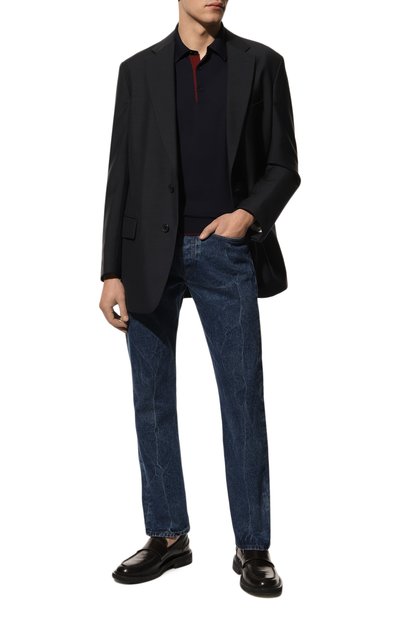 Поло из шерсти и шелка STEFANO RICCI темно-синего цвета по цене 123500 руб., арт. K606307P03/F22460, фото 2 Поло из шерсти и шелка STEFANO RICCI, арт. K606307P03/F22460, фото 2