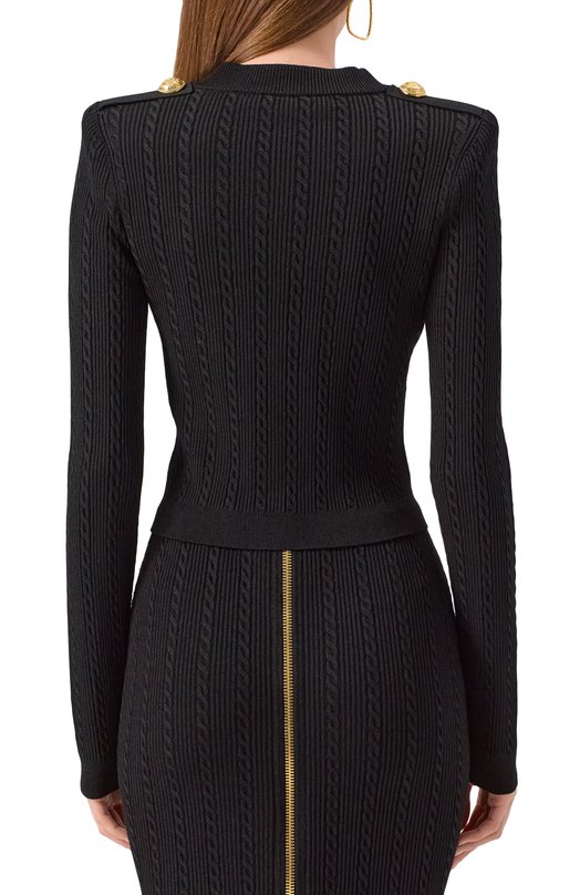 Кардиган из вискозы Balmain FF1KL245/KI50 Чёрный  FF1KL245/KI50 Фото 4
