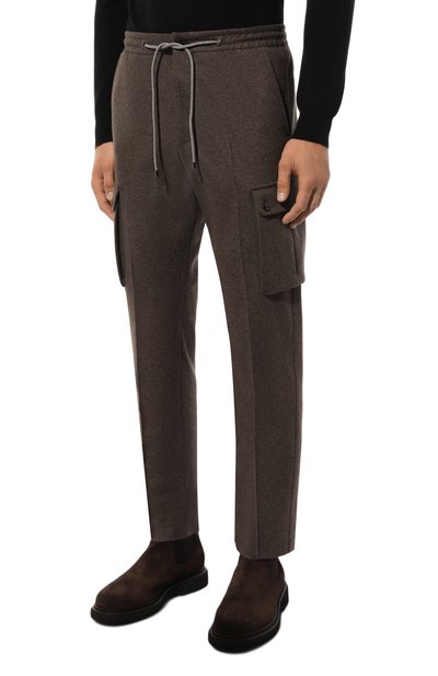 Шерстяные брюки-карго CORNELIANI коричневого цвета по цене 58400 руб., арт. 944L14-9418801, фото 3 Шерстяные брюки-карго CORNELIANI, арт. 944L14-9418801, фото 3