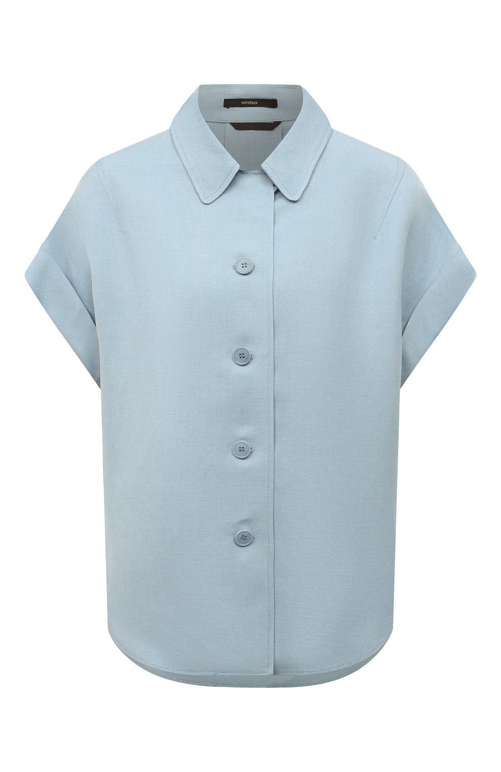 Рубашка из вискозы и льна WINDSOR голубого цвета по цене 38450 руб., арт. 52 DB166 10015365, фото 1 Рубашка из вискозы и льна WINDSOR, арт. 52 DB166 10015365, фото 1