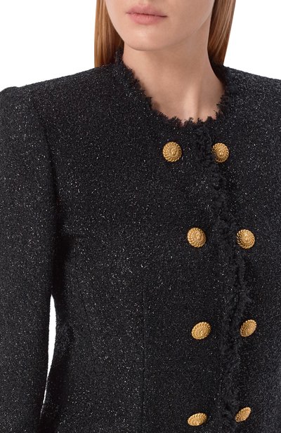 Твидовый жакет BALMAIN черного цвета по цене 315500 руб., арт. HF1SM620/WD65, фото 5 Твидовый жакет BALMAIN, арт. HF1SM620/WD65, фото 5