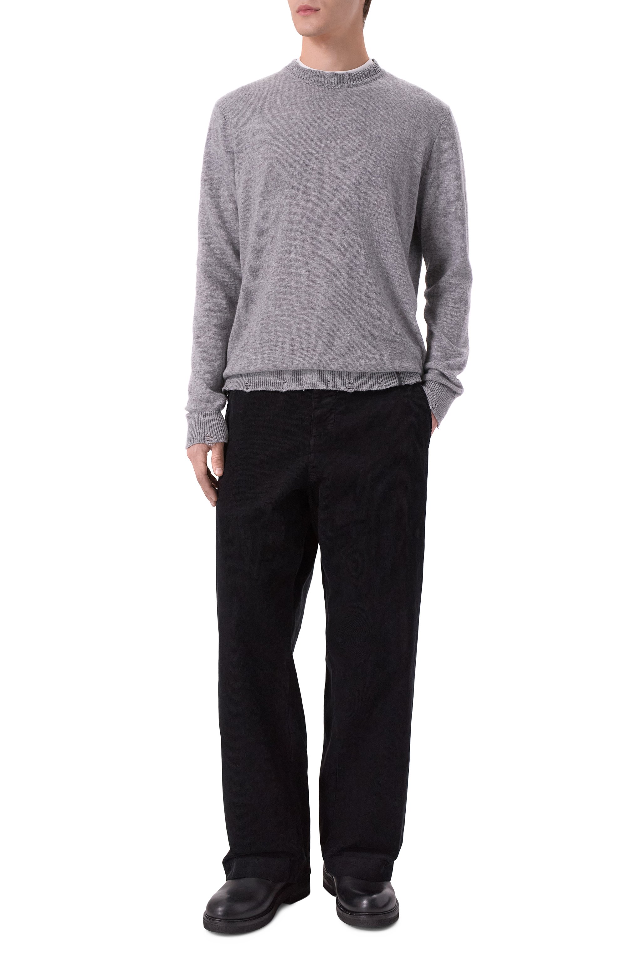 Джемпер из шерсти и вискозы NEVER ENOUGH серого цвета по цене 32800 руб., арт. MKN080, фото 2 Джемпер из шерсти и вискозы NEVER ENOUGH, арт. MKN080, фото 2