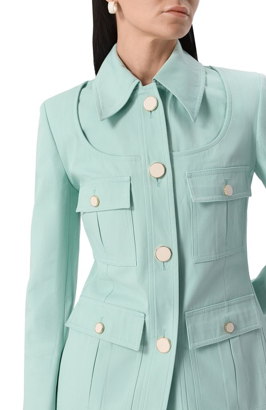 Хлопковый жакет Nina Ricci 25PCVE010/C01086 Зелёный  25PCVE010/C01086 Фото 5