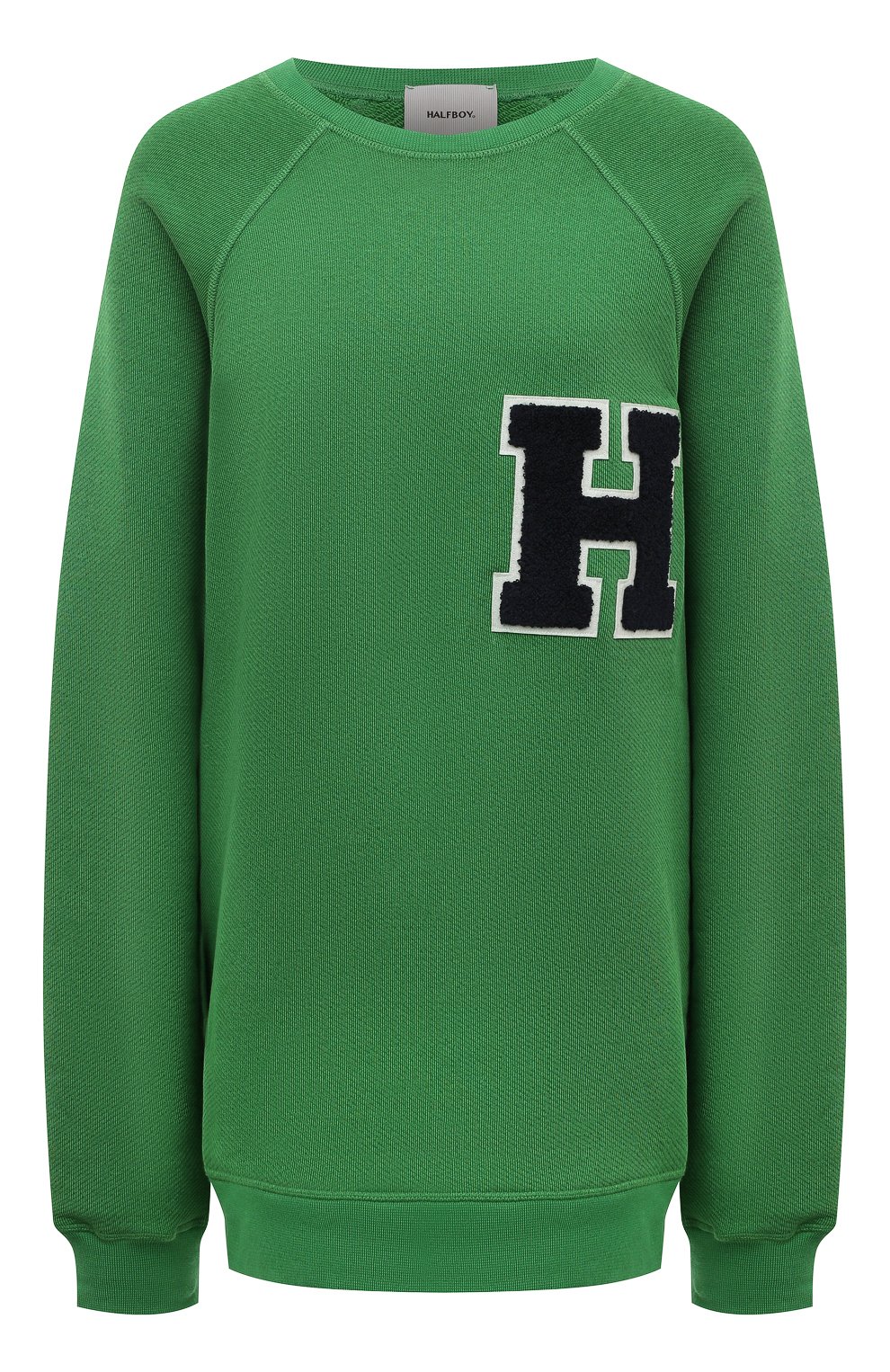 Свитшот из хлопка и кашемира HALFBOY зеленого цвета по цене 49500 руб., арт. H04WFCR1302, фото 1 Свитшот из хлопка и кашемира HALFBOY, арт. H04WFCR1302, фото 1