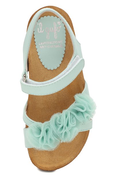 Кожаные босоножки IL GUFO светло-зеленого цвета по цене 19950 руб., арт. G539/VITELL0 NAPPAC0/27-30, фото 4 Кожаные босоножки IL GUFO, арт. G539/VITELL0 NAPPAC0/27-30, фото 4