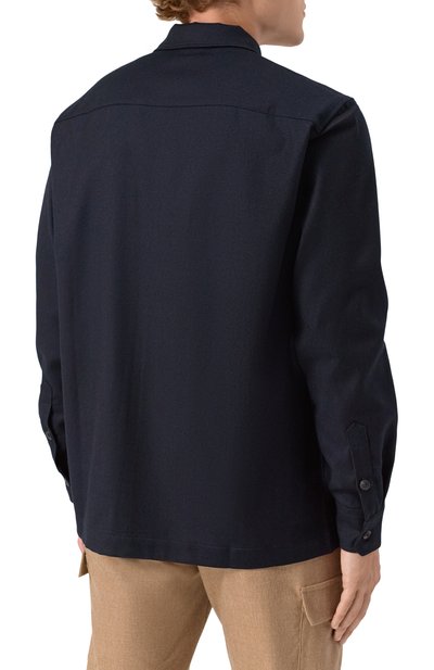 Шерстяная рубашка CAPOBIANCO темно-синего цвета по цене 67550 руб., арт. 19M501.FL00., фото 4 Шерстяная рубашка CAPOBIANCO, арт. 19M501.FL00., фото 4