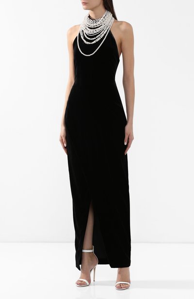 Бархатное платье BALMAIN черного цвета по цене 238500 руб., арт. RF16385/V013, фото 3 Бархатное платье BALMAIN, арт. RF16385/V013, фото 3
