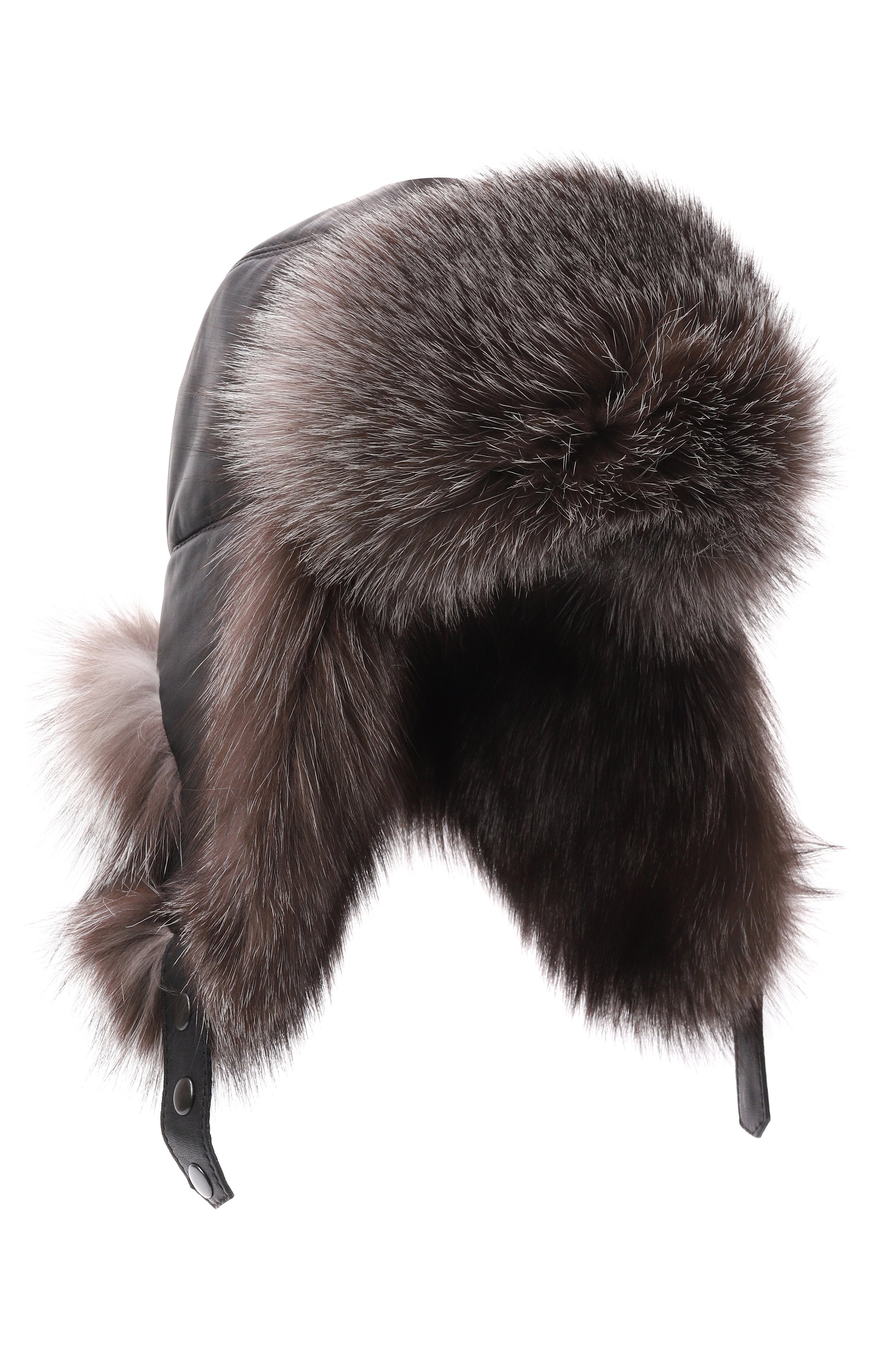Кожаная шапка-ушанка майкл с мехом лисы FURLAND, арт. 0201402810124600000, фото 1