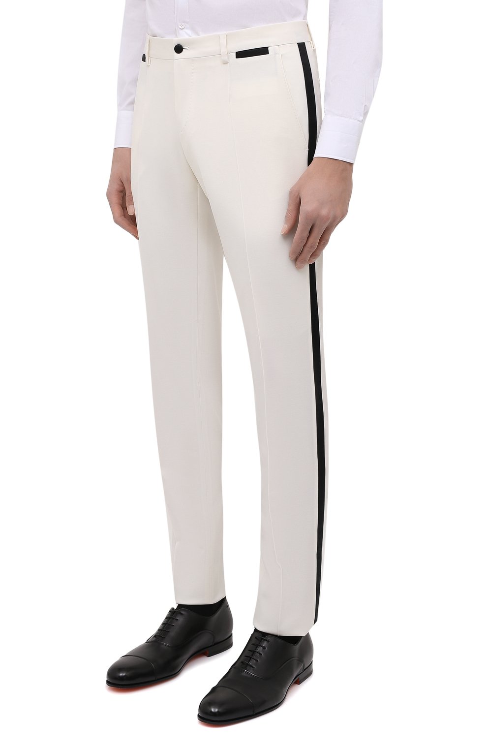 Смокинг из шерсти и шелка DOLCE & GABBANA белого цвета по цене 323500 руб., арт. GKHYMT/FUBE7, фото 4 Смокинг из шерсти и шелка DOLCE & GABBANA, арт. GKHYMT/FUBE7, фото 4