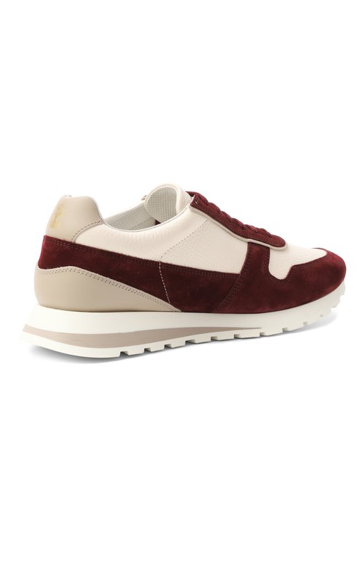 Кожаные кроссовки Brunello Cucinelli MZUESLA289 Бордовый  MZUESLA289 Фото 5