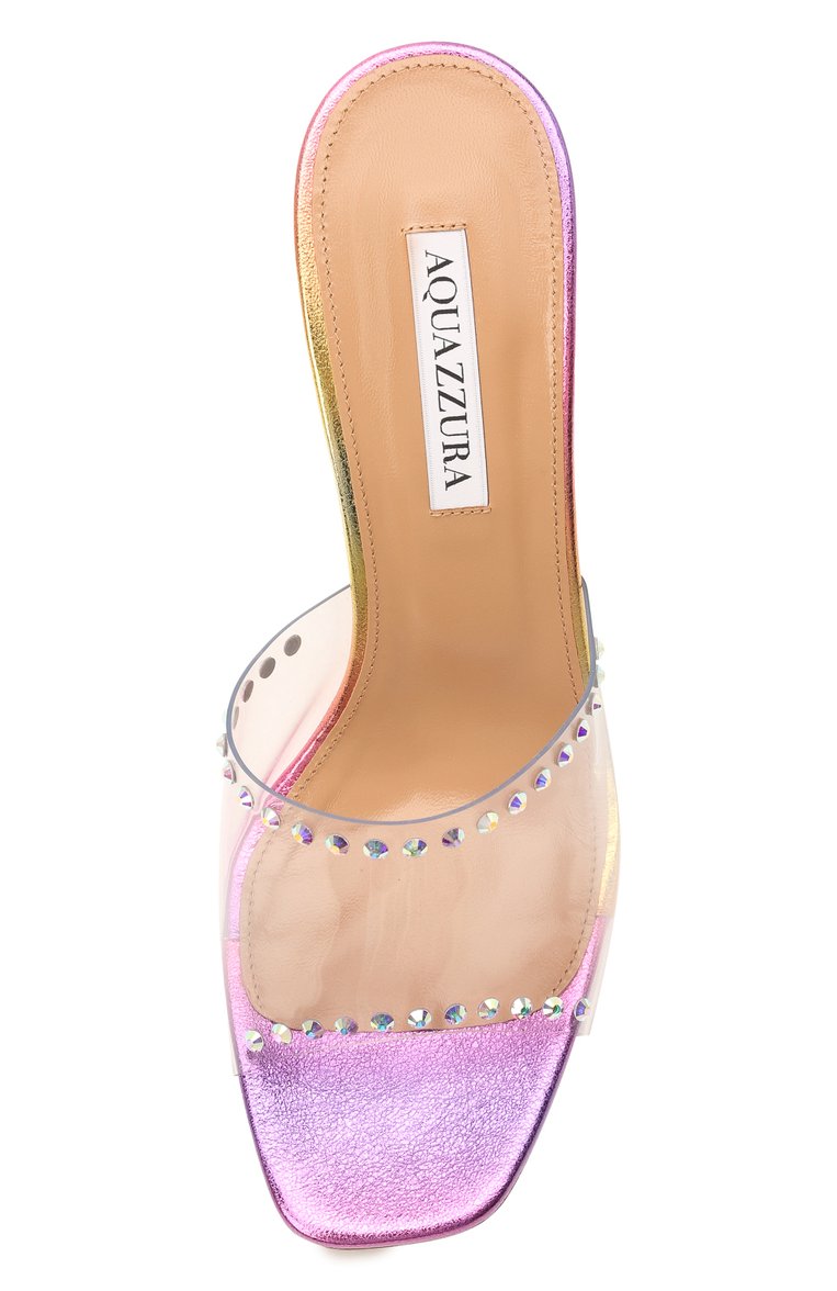 Комбинированные мюли secrets 95 AQUAZZURA, арт. SCRHIGM0-TNP-TST, фото 5