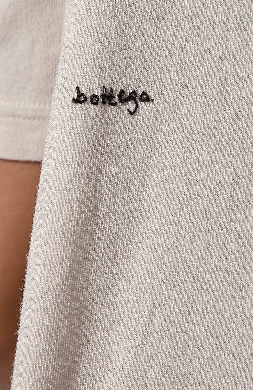 Хлопковая футболка BOTTEGA VENETA кремового цвета по цене 39950 руб., арт. 607793/VA8E0, фото 5 Хлопковая футболка BOTTEGA VENETA, арт. 607793/VA8E0, фото 5