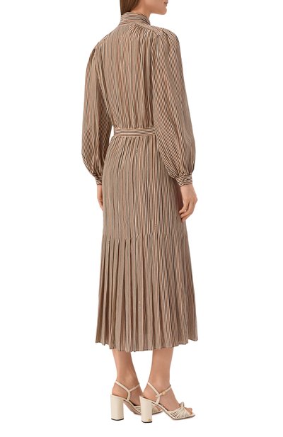 Шелковое платье VALENTINO бежевого цвета по цене 671000 руб., арт. 8B3VAGV6/9T2, фото 3 Шелковое платье VALENTINO, арт. 8B3VAGV6/9T2, фото 3