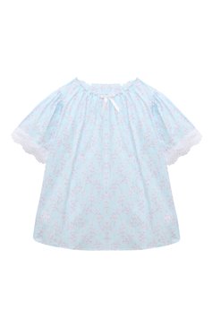 Детская хлопковая пижама AMIKI CHILDREN голубого цвета, арт. NATHALIE/BLUE FL0WERS | Фото 2 (Рукава: Короткие; Девочки Кросс-КТ: Пижама; Материал сплава: Проставлено; Материал внешний: Хлопок; Драгоценные камни: Проставлено; Ростовка одежда: 4 года | 104 см, 3 года | 98 см, 6 лет | 116 см, 10 - 11 лет | 140 - 146см, 12 лет | 152 см, 8 лет | 128 см)