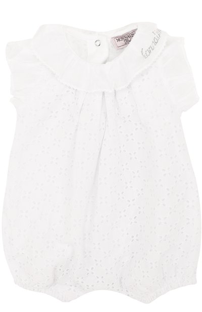 Кружевной комбинезон из хлопка MONNALISA, арт. 351208, фото 1