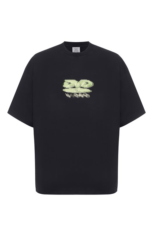 Хлопковая футболка VETEMENTS UH76TR380B/1000 LIGHT JERSEY Чёрный UH76TR380B/1000 LIGHT JERSEY