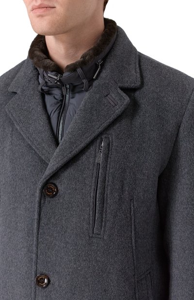 Пальто из шерсти и вискозы GIMO'S темно-серого цвета по цене 153000 руб., арт. 5W20.U.440.605, фото 5 Пальто из шерсти и вискозы GIMO'S, арт. 5W20.U.440.605, фото 5