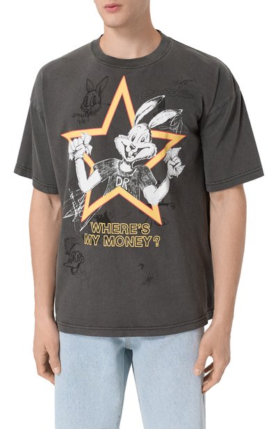 Хлопковая футболка DOMREBEL темно-серого цвета по цене 22100 руб., арт. M CASHBUN, фото 3 Хлопковая футболка DOMREBEL, арт. M CASHBUN, фото 3