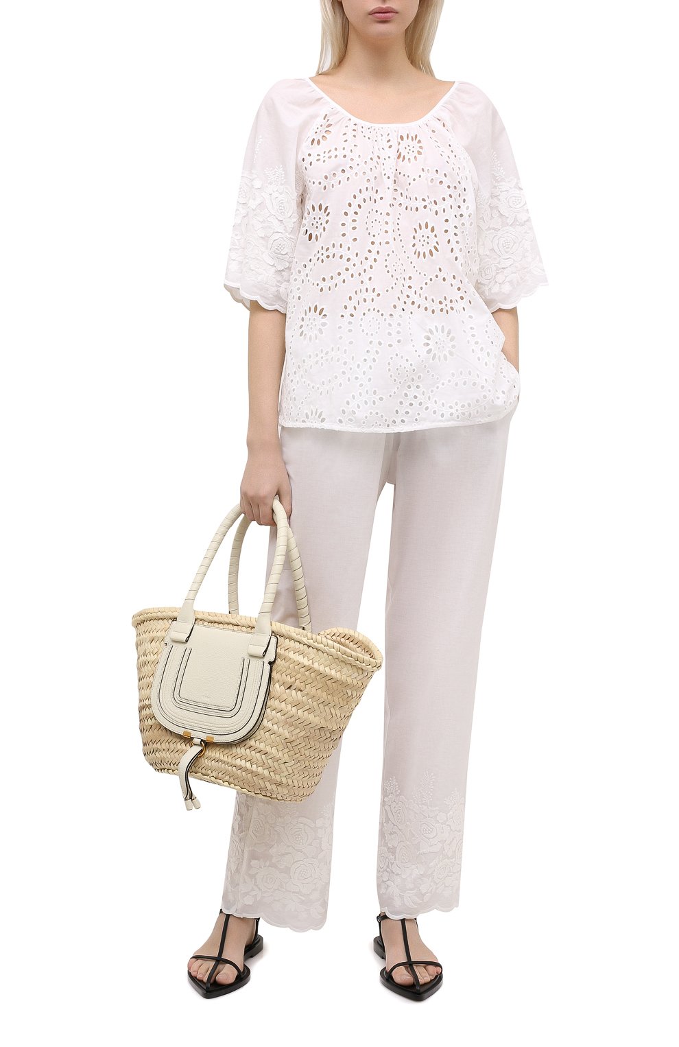 Хлопковые брюки EVA B.BITZER светло-бежевого цвета по цене 20070 руб., арт. 10312268, фото 2 Хлопковые брюки EVA B.BITZER, арт. 10312268, фото 2