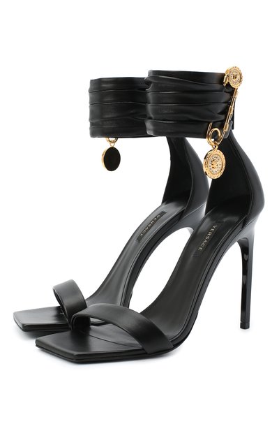 Кожаные босоножки safety pin VERSACE, арт. DST429P/DNA5, фото 1