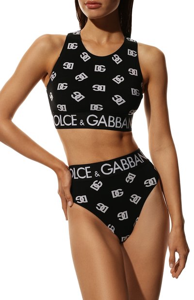 Раздельный купальник DOLCE & GABBANA черно-белого цвета по цене 52050 руб., арт. 08B68J/FSG1W, фото 2 Раздельный купальник DOLCE & GABBANA, арт. 08B68J/FSG1W, фото 2