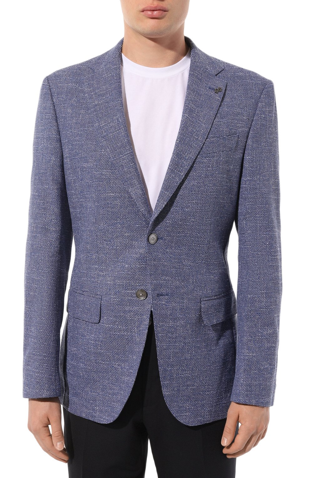 Пиджак из хлопка и вискозы BOSS синего цвета по цене 52800 руб., арт. 50500243, фото 3 Пиджак из хлопка и вискозы BOSS, арт. 50500243, фото 3