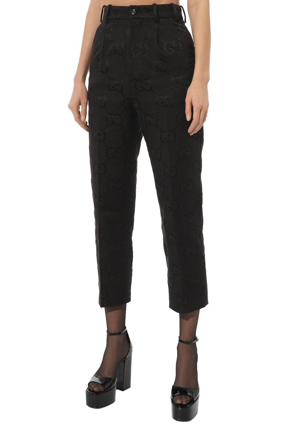 Хлопковые брюки GUCCI черного цвета по цене 132480 руб., арт. 675974 ZAHT6, фото 3 Хлопковые брюки GUCCI, арт. 675974 ZAHT6, фото 3