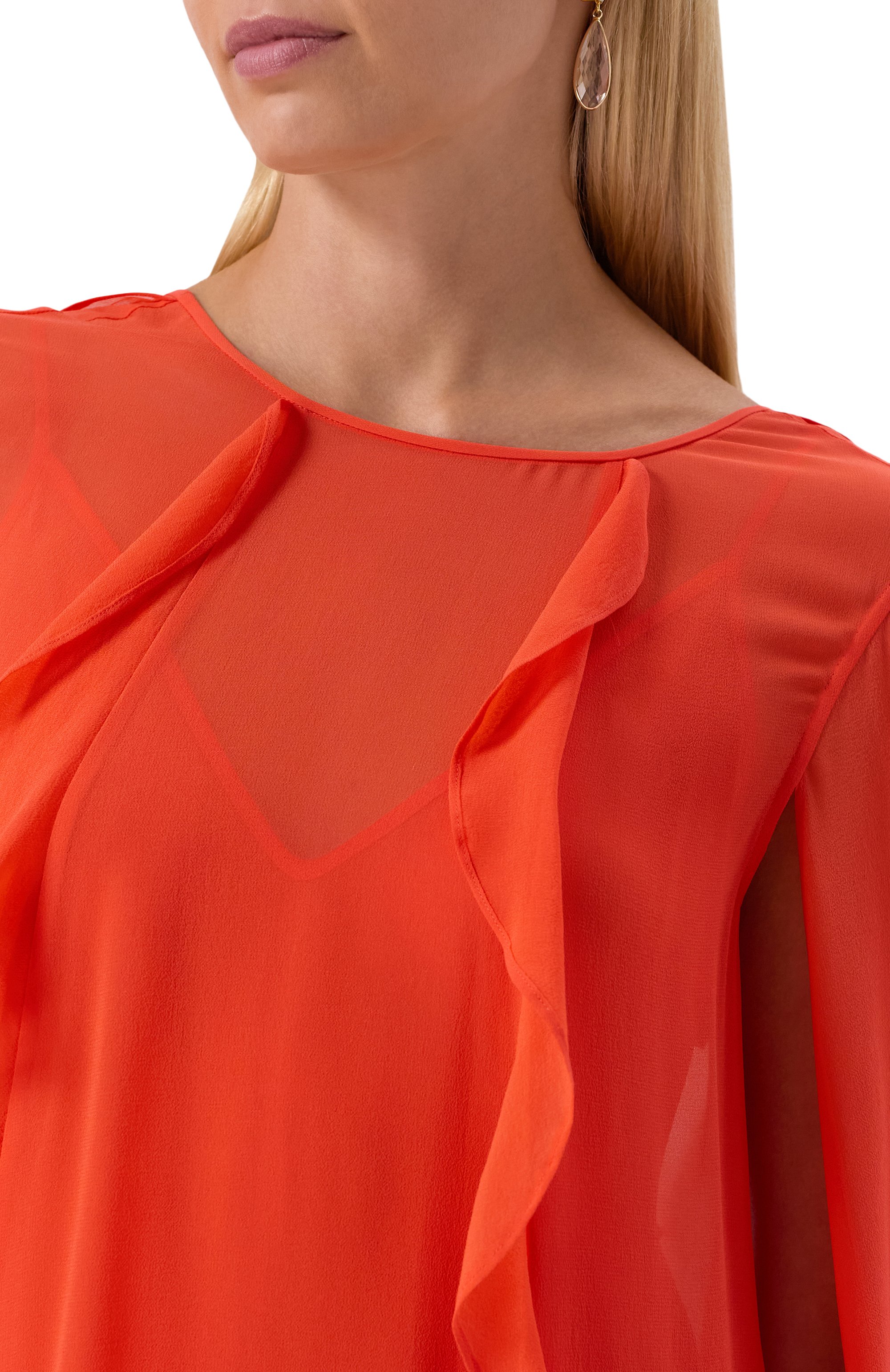 Шелковое платье MAX MARA STUDIO оранжевого цвета по цене 162500 руб., арт. SMIRNE, фото 5 Шелковое платье MAX MARA STUDIO, арт. SMIRNE, фото 5