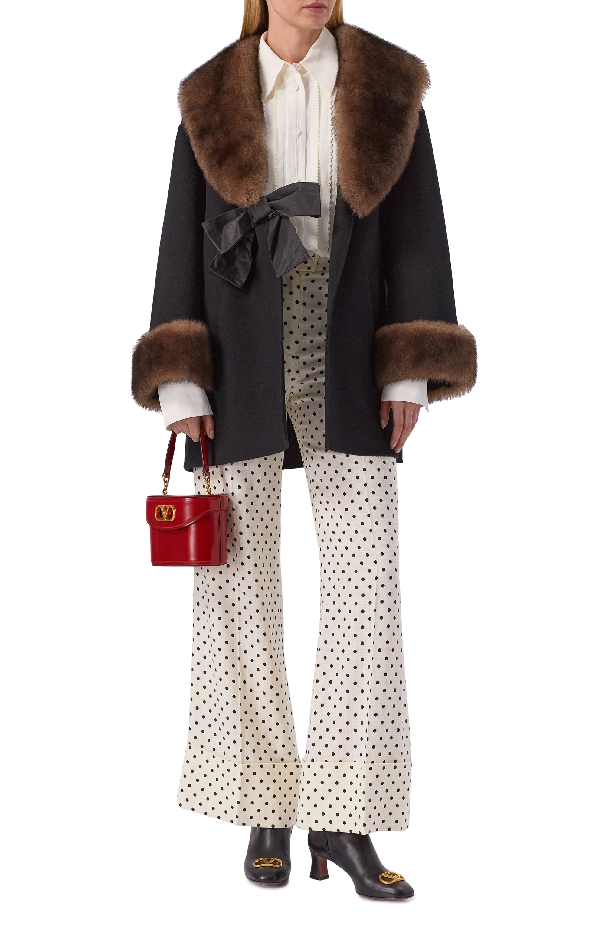 Пальто из шерсти и кашемира с отделкой из ягненка VALENTINO, арт. 8B3CJ440/6JA, фото 2