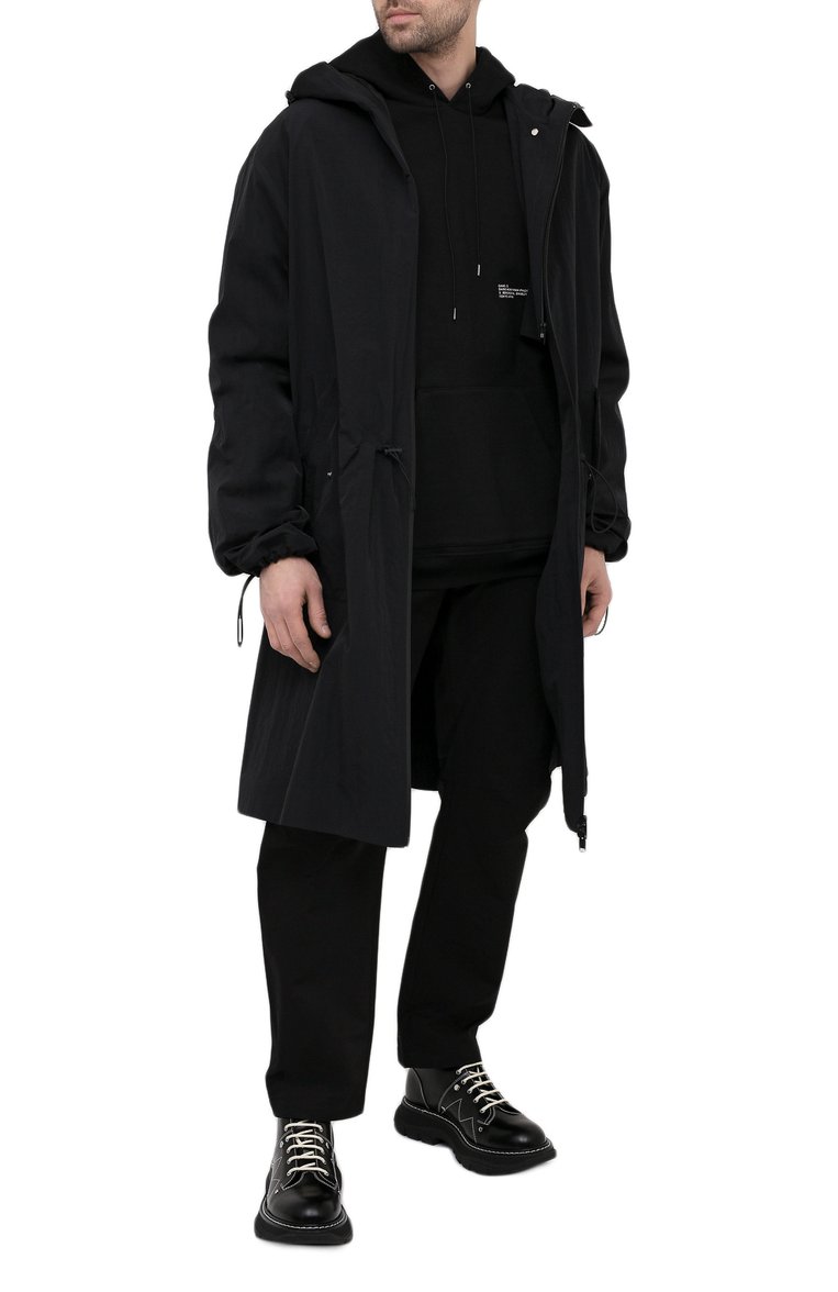 Мужские кожаные ботинки ALEXANDER MCQUEEN черного цвета, арт. 604253/WHZ81 | Фото 2 (Подошва: Массивная; Материал внутренний: Натуральная кожа; Каблук высота: Высокий; Мужское Кросс-КТ: Ботинки-обувь; Материал утеплителя: Без утеплителя; Драгоценные камни: Проставлено; Материал сплава: Проставлено; Материал внешний: Натуральная кожа)
