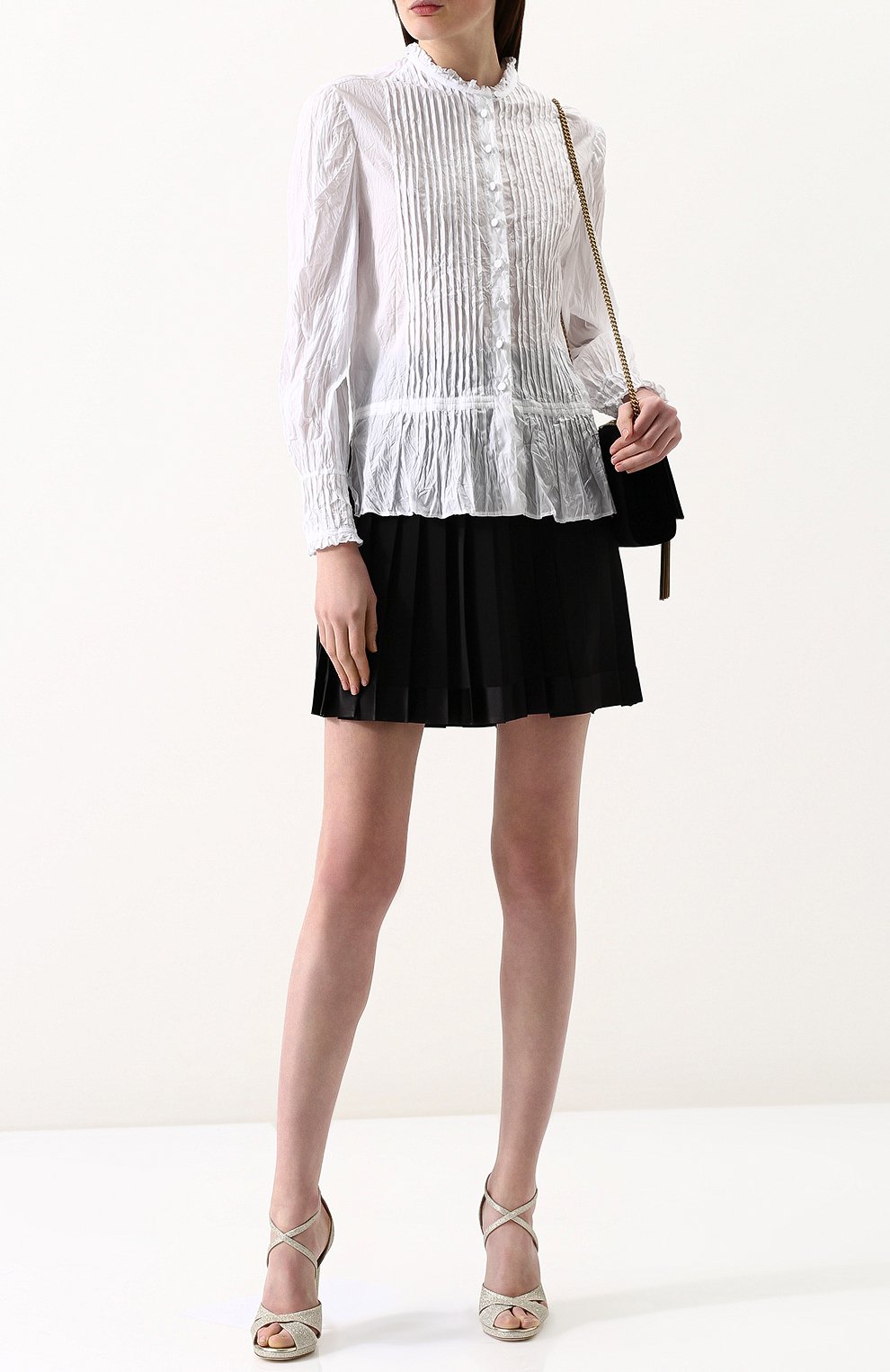 Хлопковая блуза прямого кроя с воротником-стойкой GUCCI, арт. 517956/Z3877, фото 2